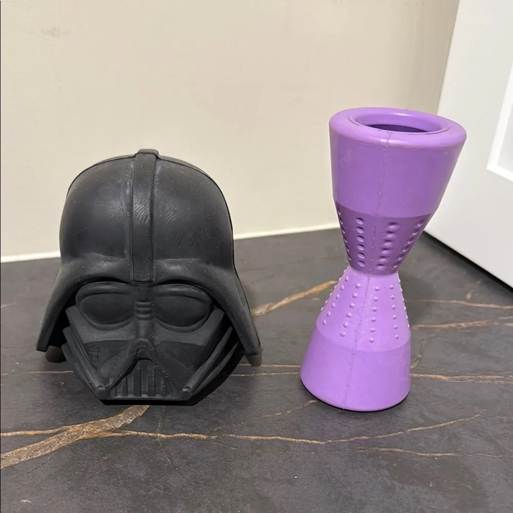 Black and Purple Dog Feeder Set